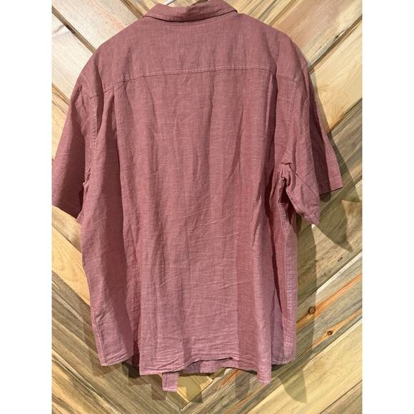 Weatherproof Vintage Washable Linen Shirt, Mens XXL Red ButtonUp S/SL - Picture 4 of 4